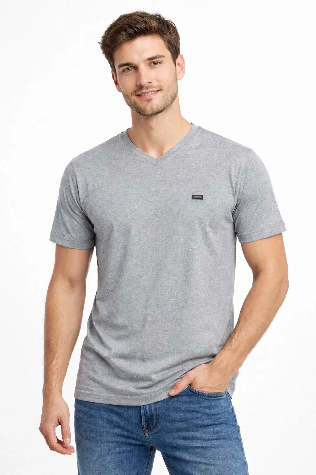 CAMISETA MASCULINA GOLA V REF-11030005 (1) CAMISETA MASCULINA GOLA V REF-11030005