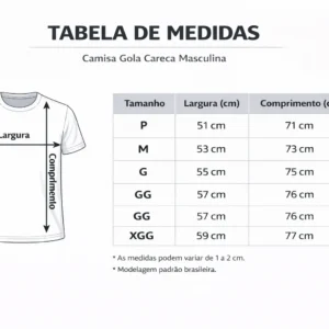 Referência Medidas Camiseta