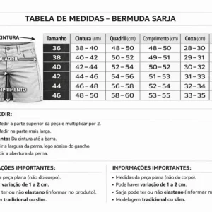 TABELA DE MEDIDA