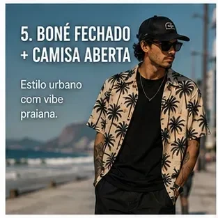Surfwear e Streetwear: Boné Fechado e Camiseta Aberta
